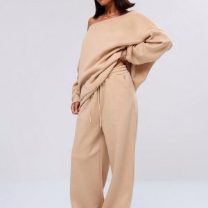 MUSERA Pocket Detail Wide Leg Joggers