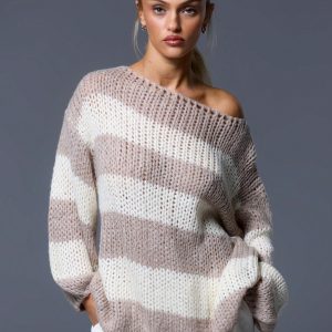 MUSERA Striped Chunky Knit Jumper